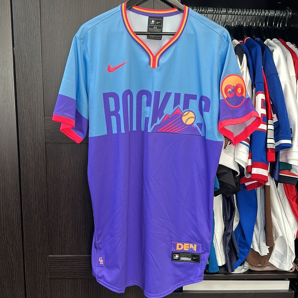 Colorado Rockies Nike 2025 City Connect Elite Jersey - Purple - Picture 1 of 8